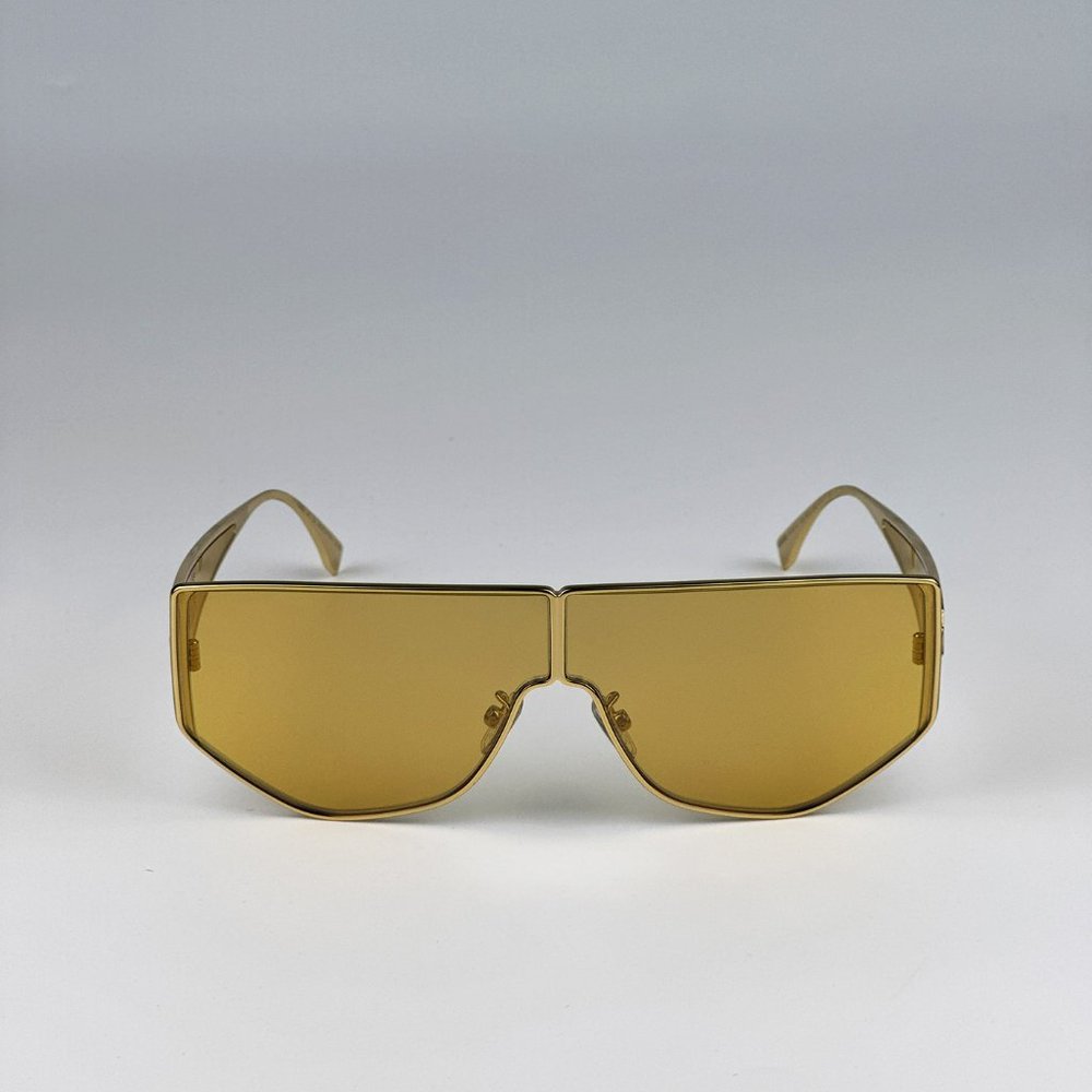 Fendi FE40051U 32G Sunglasses Shiny Gold Solid Yellow Shield Unisex FE 40051U - Picture 8 of 14